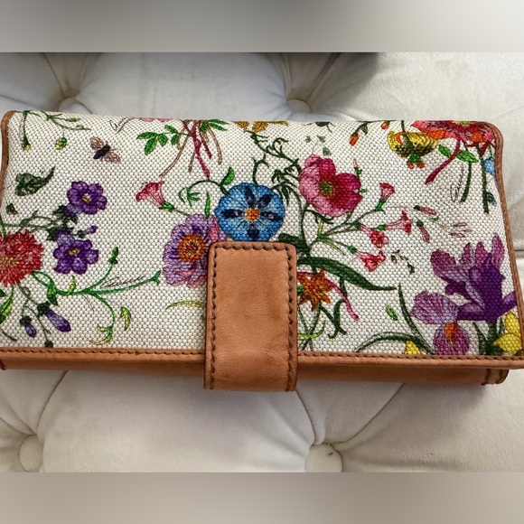 Gucci Blooms Floral Long Leather Bamboo Bifold Wallet - Picture 4 of 15